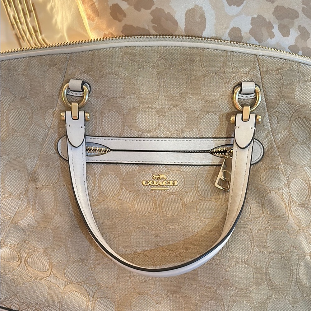 Coach Beige Signature Tote Bag